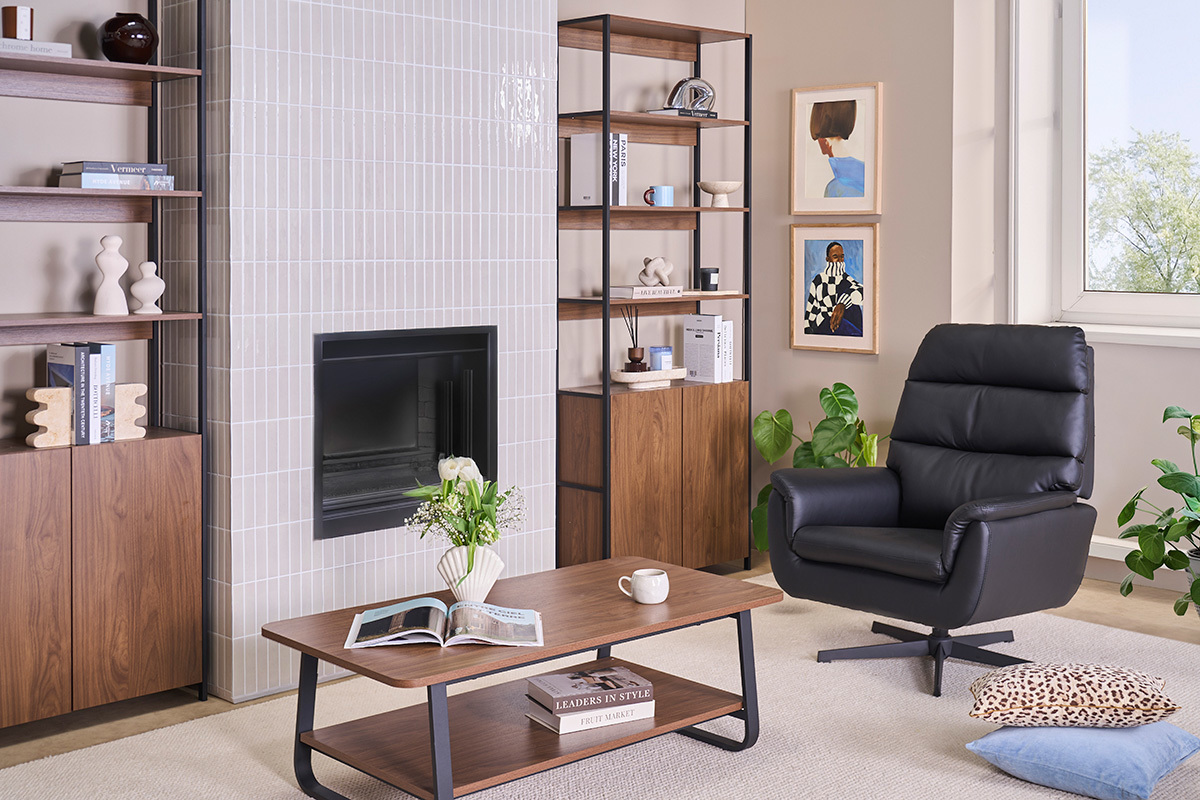 Fauteuil pivotant noir JONAH