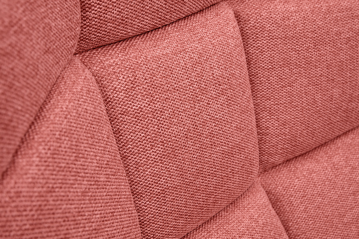 Fauteuil scandinave en tissu effet velours textur� terracotta et bois clair BRODY