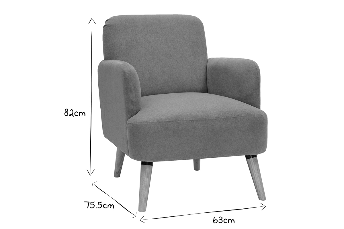 Fauteuil scandinave en tissu menthe � l'eau et bois clair ISKO