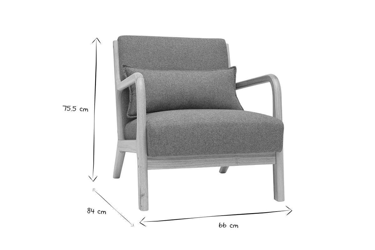 Fauteuil DERRY en noir et blanc, dimensions : 75,5 cm de hauteur, 84 cm de profondeur, 66 cm de largeur.