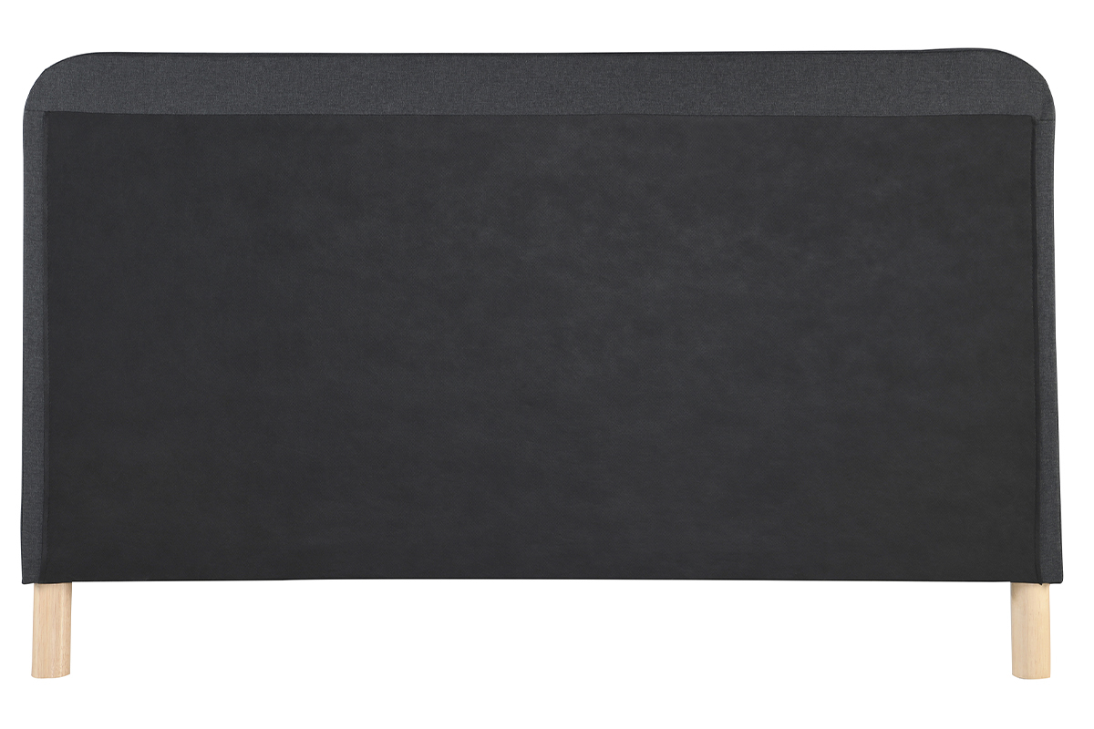 Lit 2 places 160x200 cm en tissu gris fonc� capitonn� HOLSEN
