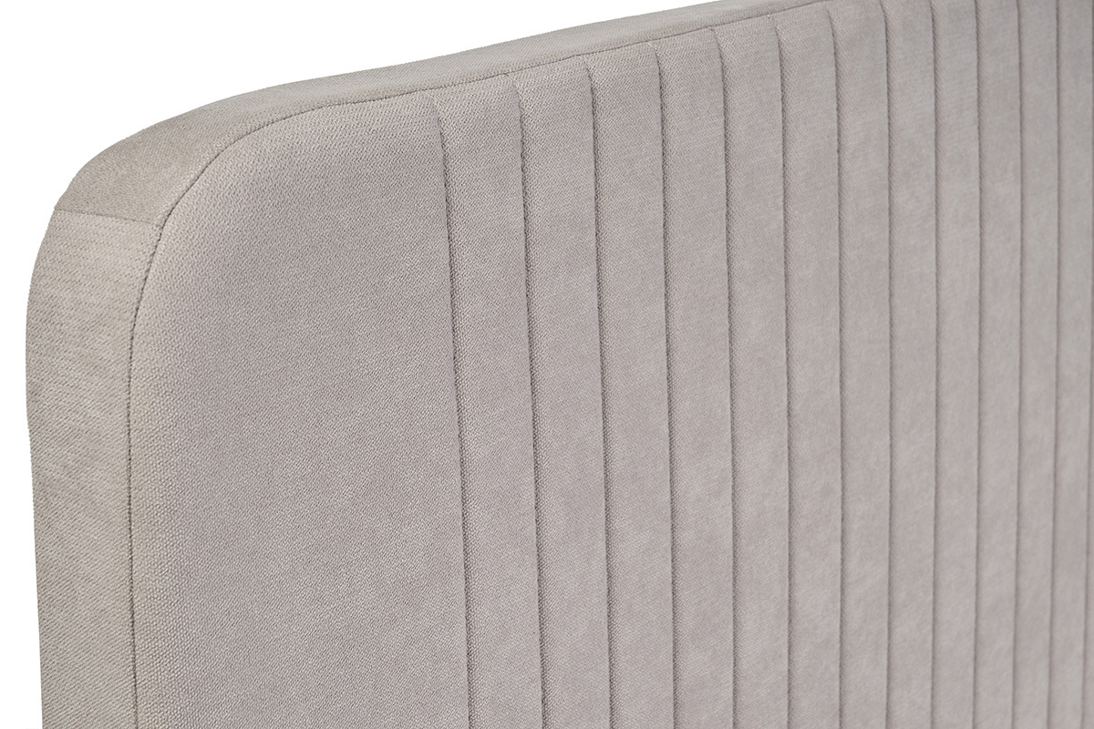 Lit 2 places 160x200 en tissu textur� taupe LINDSAY