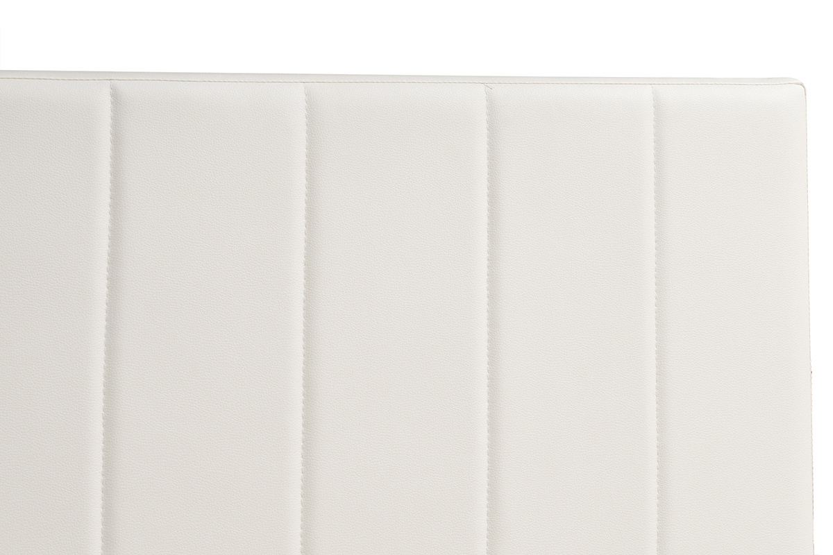 Gros plan du panneau lat�ral du lit gigogne blanc 90x190 cm ELIE avec surface lisse et blanche.