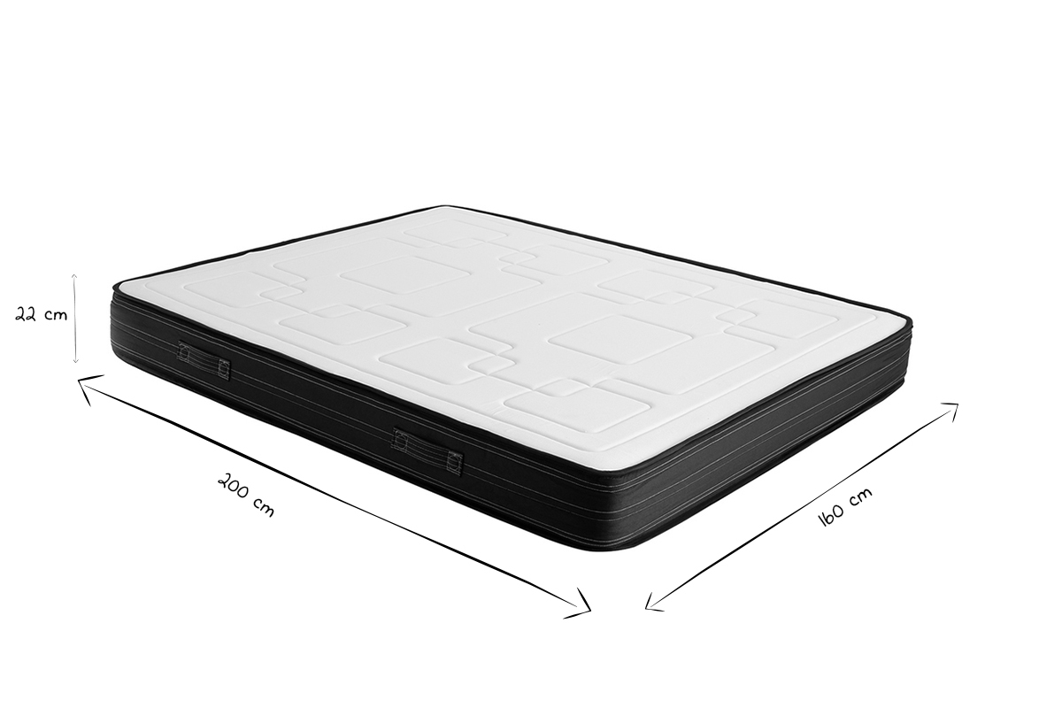 Matelas 160x200 avec accueil mousse � m�moire de forme 22 cm OLIVER