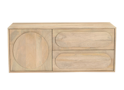 Meuble de salle de bain suspendu en bois manguier massif L120 cm SLAPPA