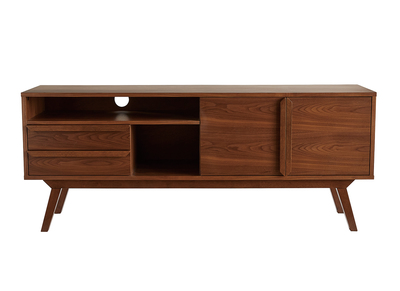 Meuble TV - Buffet vintage bois fonc&eacute; noyer L160 cm VOLVER