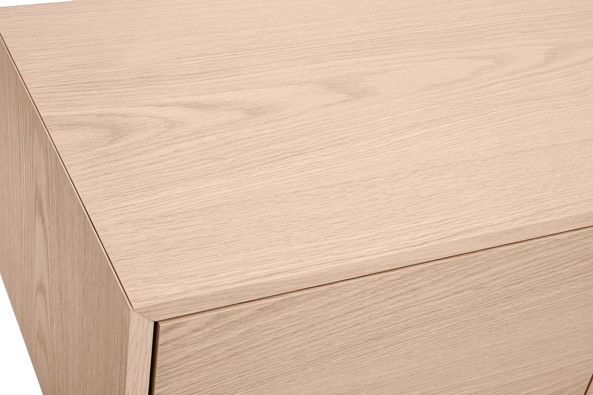 Meuble TV finition bois ch�ne et m�tal noir L200 cm MANNY