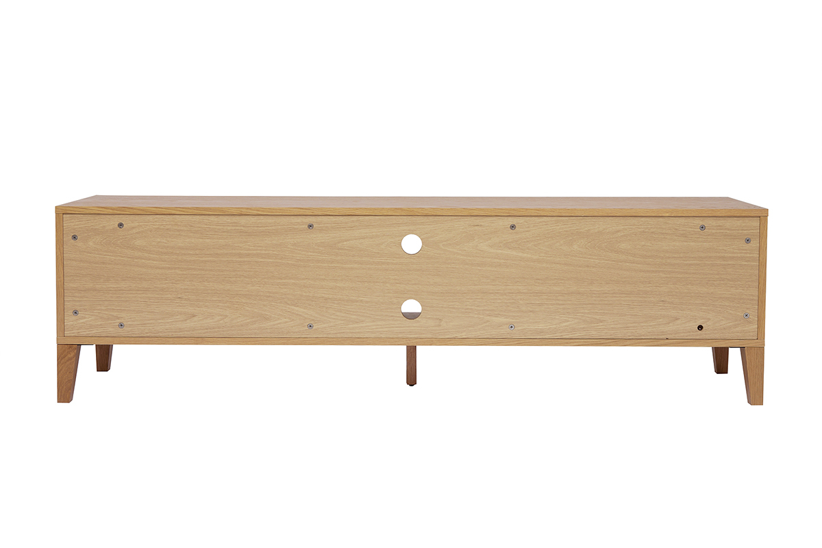 Meuble TV scandinave bois clair ch�ne 4 tiroirs L180 cm FREDDY