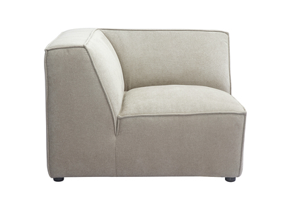 Module d'angle central pour canap&eacute; en tissu chenille beige SPLIT