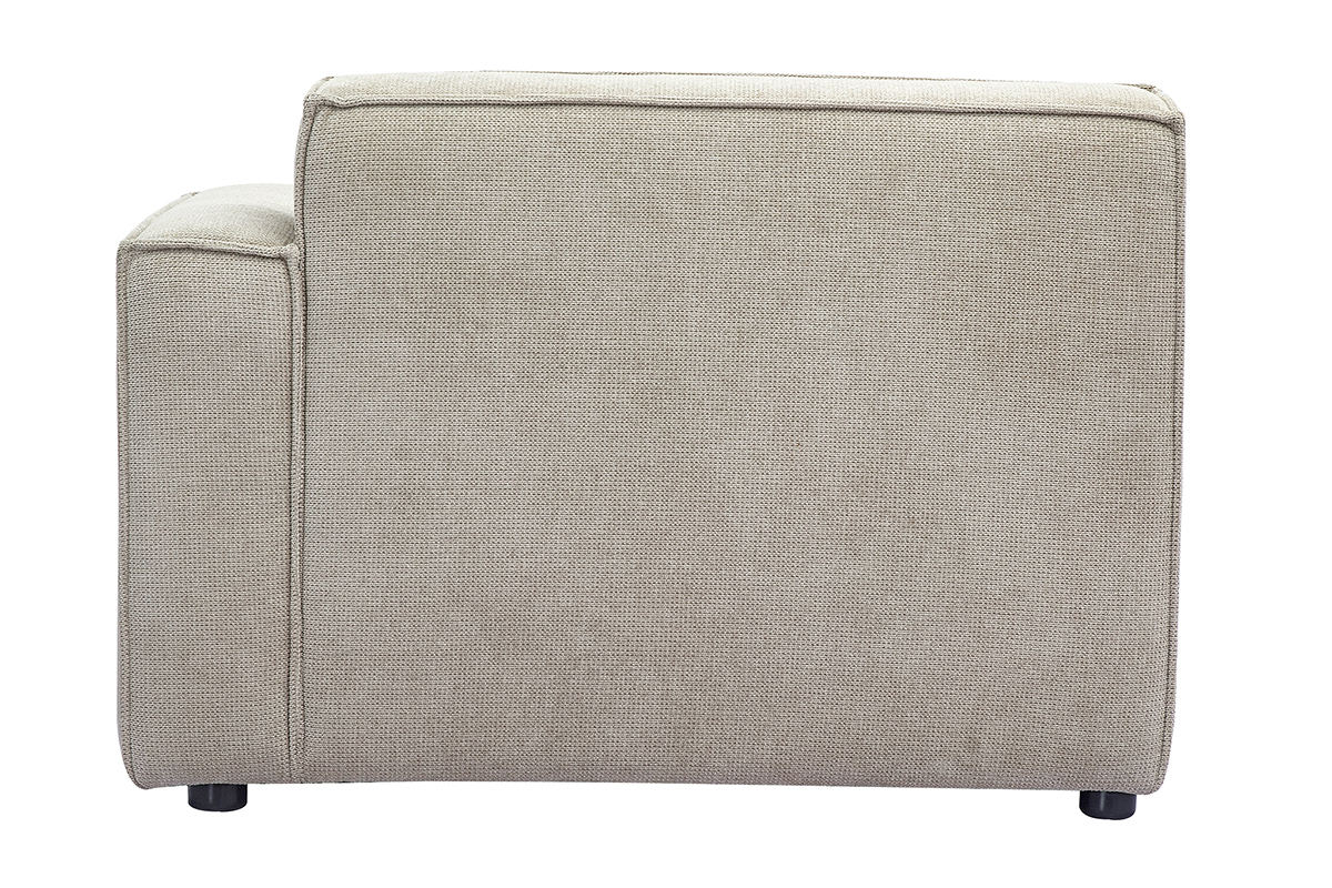 Module d'angle droit pour canap� beige en vue de dos.