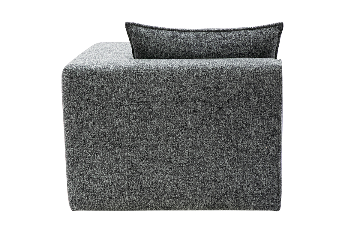 Module d'angle droit pour canap� en tissu chin� gris fonc� KERRY