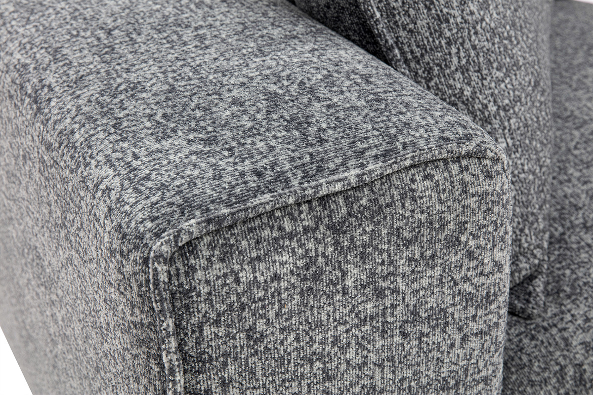Module d'angle droit pour canap� en tissu chin� gris fonc� KERRY
