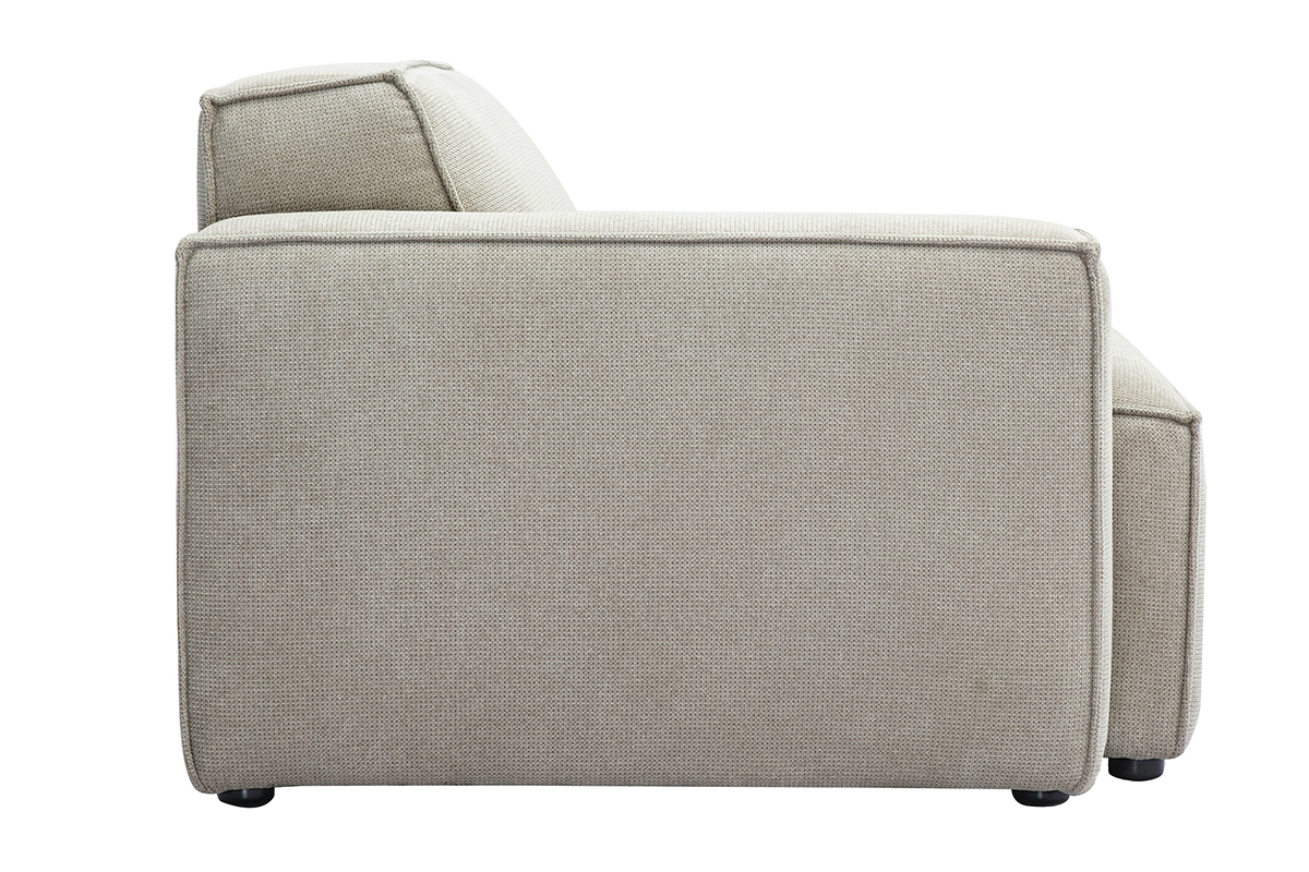 Module d'angle gauche pour canap� en tissu velours textur� beige