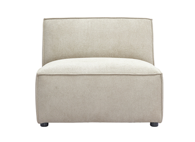 Module droit pour canap&eacute; en tissu chenille beige SPLIT