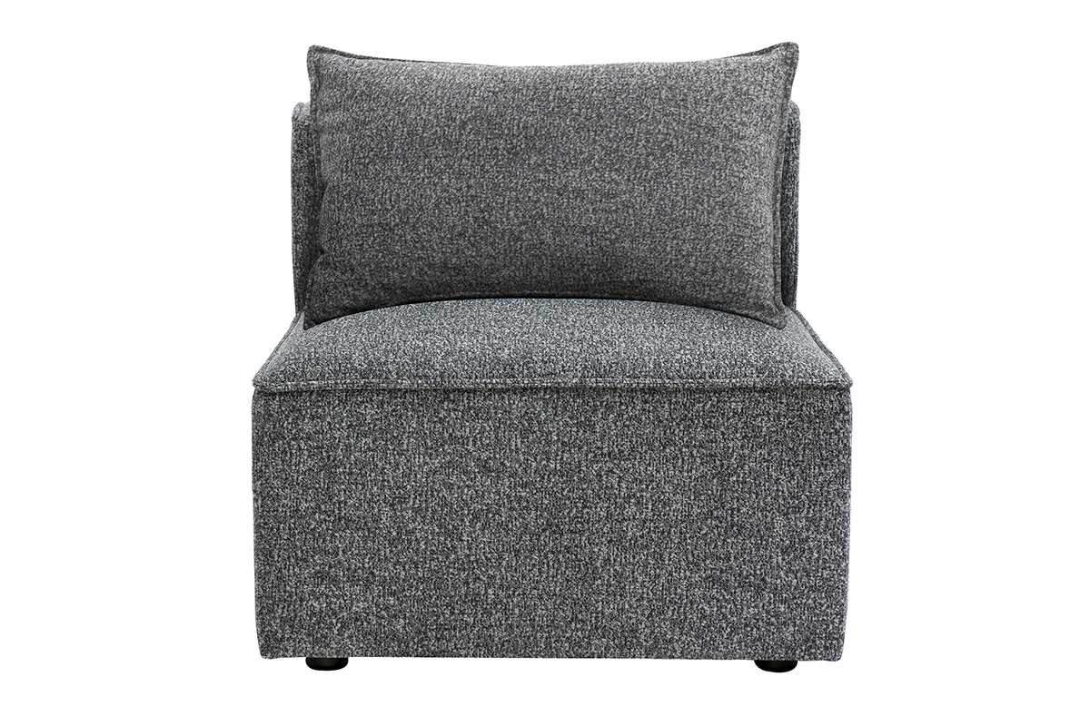 Module droit pour canap� en tissu chin� gris fonc� KERRY