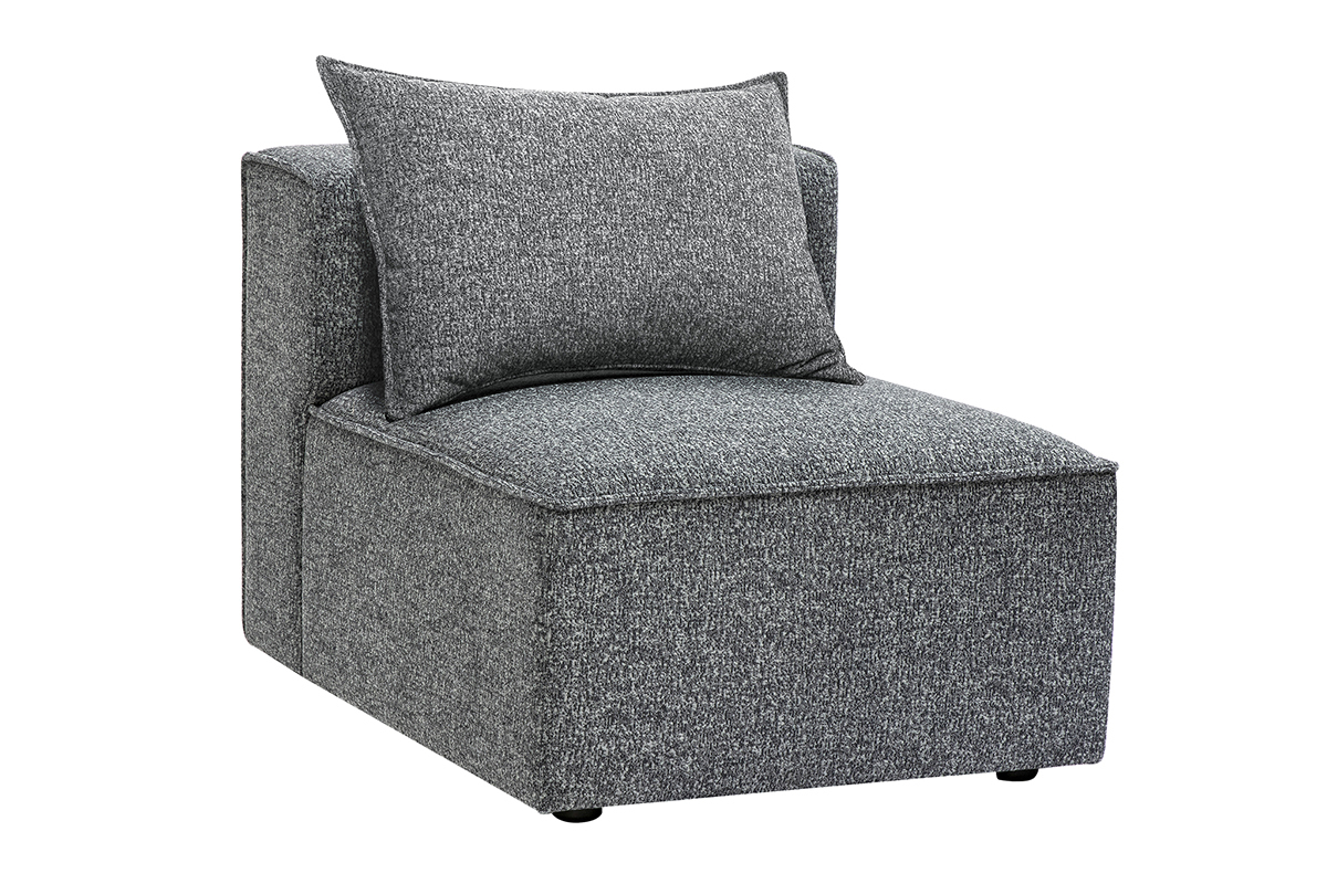 Module droit pour canap� en tissu chin� gris fonc� KERRY