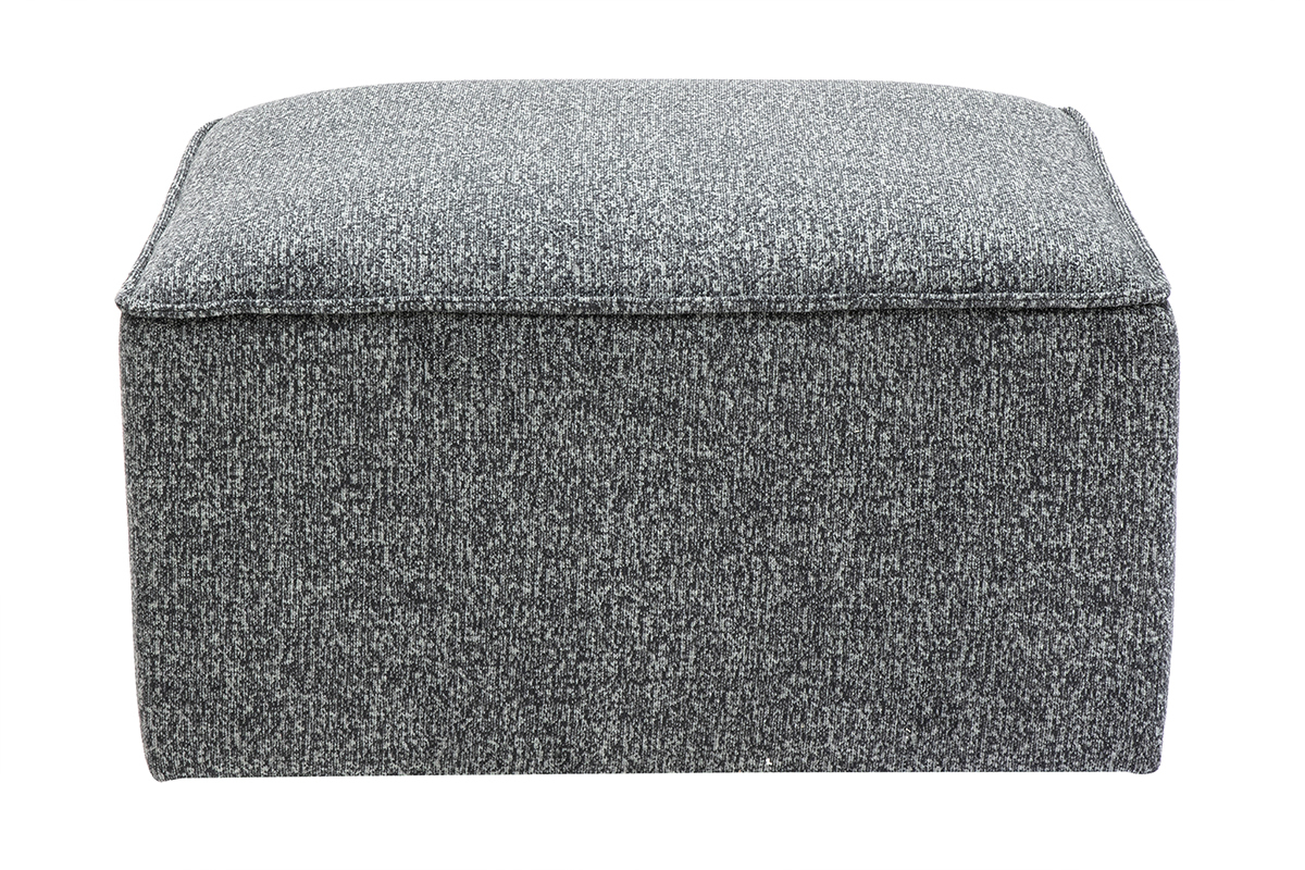 Pouf repose pieds en tissu chin� gris fonc� KERRY