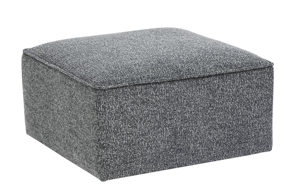 Pouf repose pieds en tissu chin� gris fonc� KERRY
