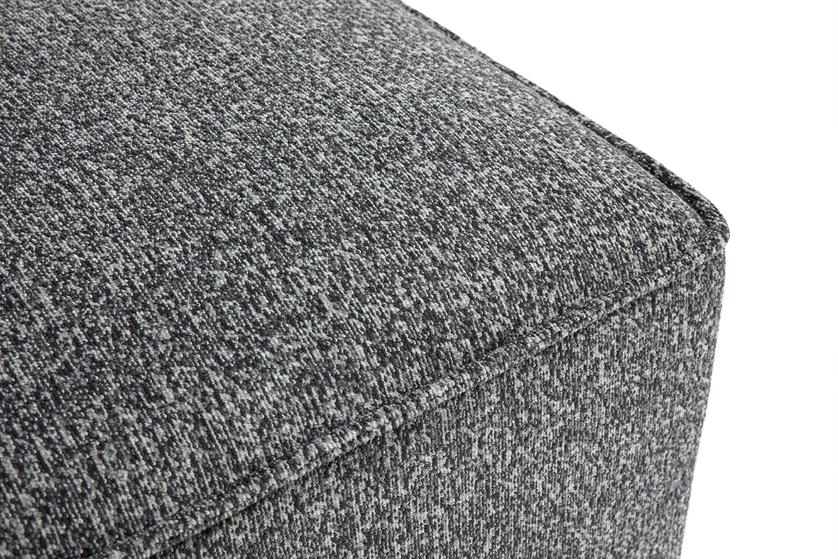Pouf repose pieds en tissu chin� gris fonc� KERRY