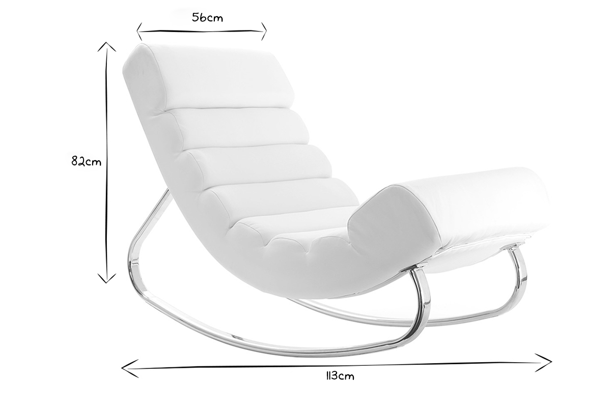 Rocking chair design noir et acier chrom� TAYLOR