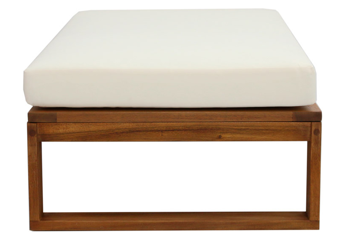 Salon de jardin d'angle 6-8 places en bois massif avec coussins d�houssables beige naturel SALSA