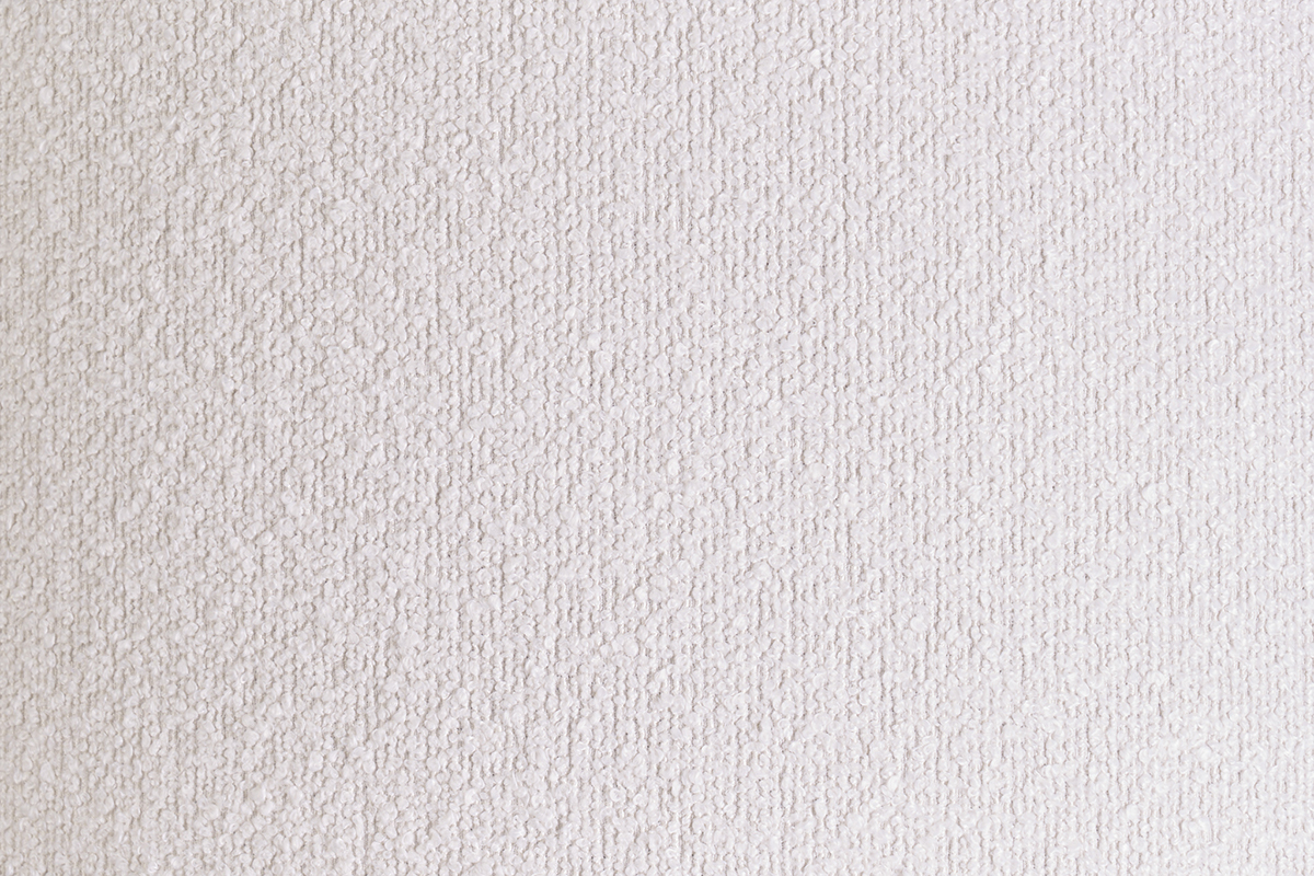 Suspension cylindrique en tissu effet laine boucl�e blanc et rabane naturelle D50 cm TRAVES