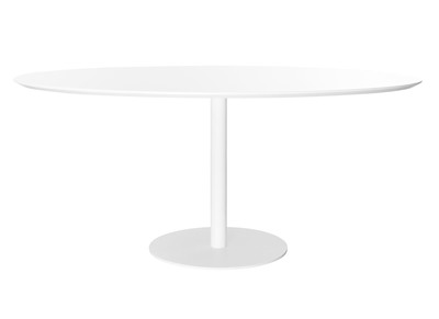 Table &agrave; manger design blanche ovale L170 cm HALIA