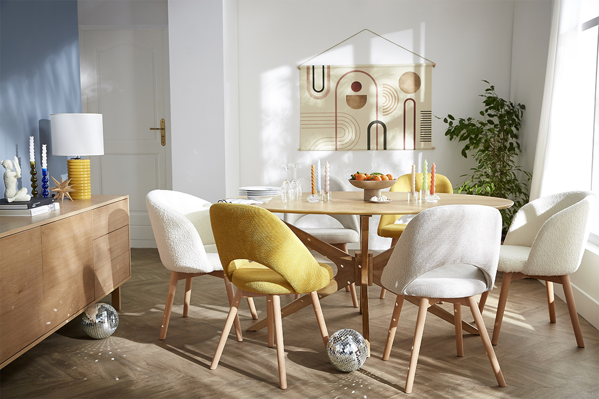 Table � manger design ovale ch�ne L160 cm DIELLI
