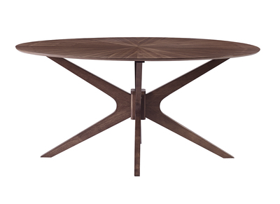 Table &agrave; manger design ovale noyer L160 cm DIELLI
