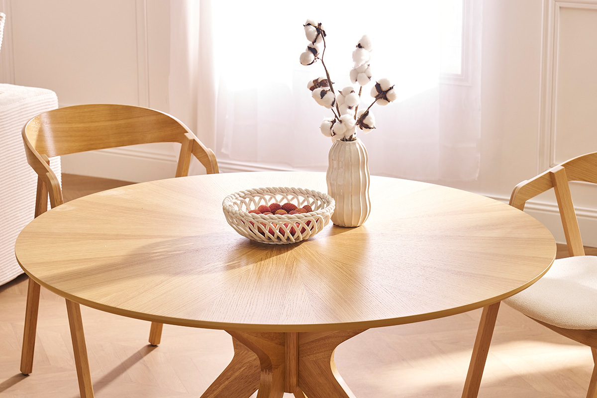 Table � manger design ronde ch�ne D120 cm DIELLI