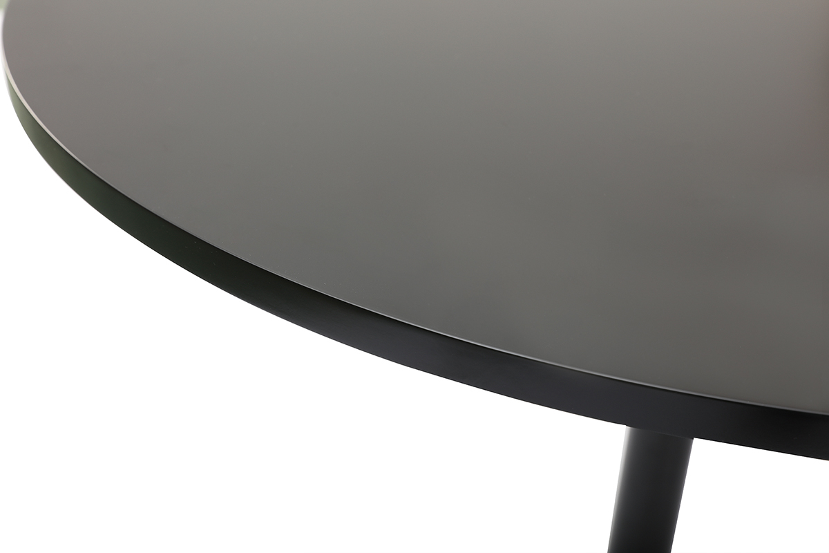 Table � manger design ronde noire D90 cm CALISTA