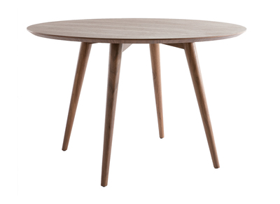 Table &agrave; manger design ronde noyer D120 cm LIVIA