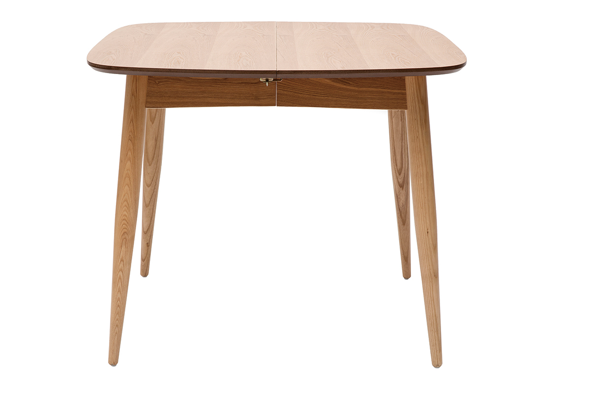 Table � manger extensible carr�e en bois clair L90-130 cm NORDECO