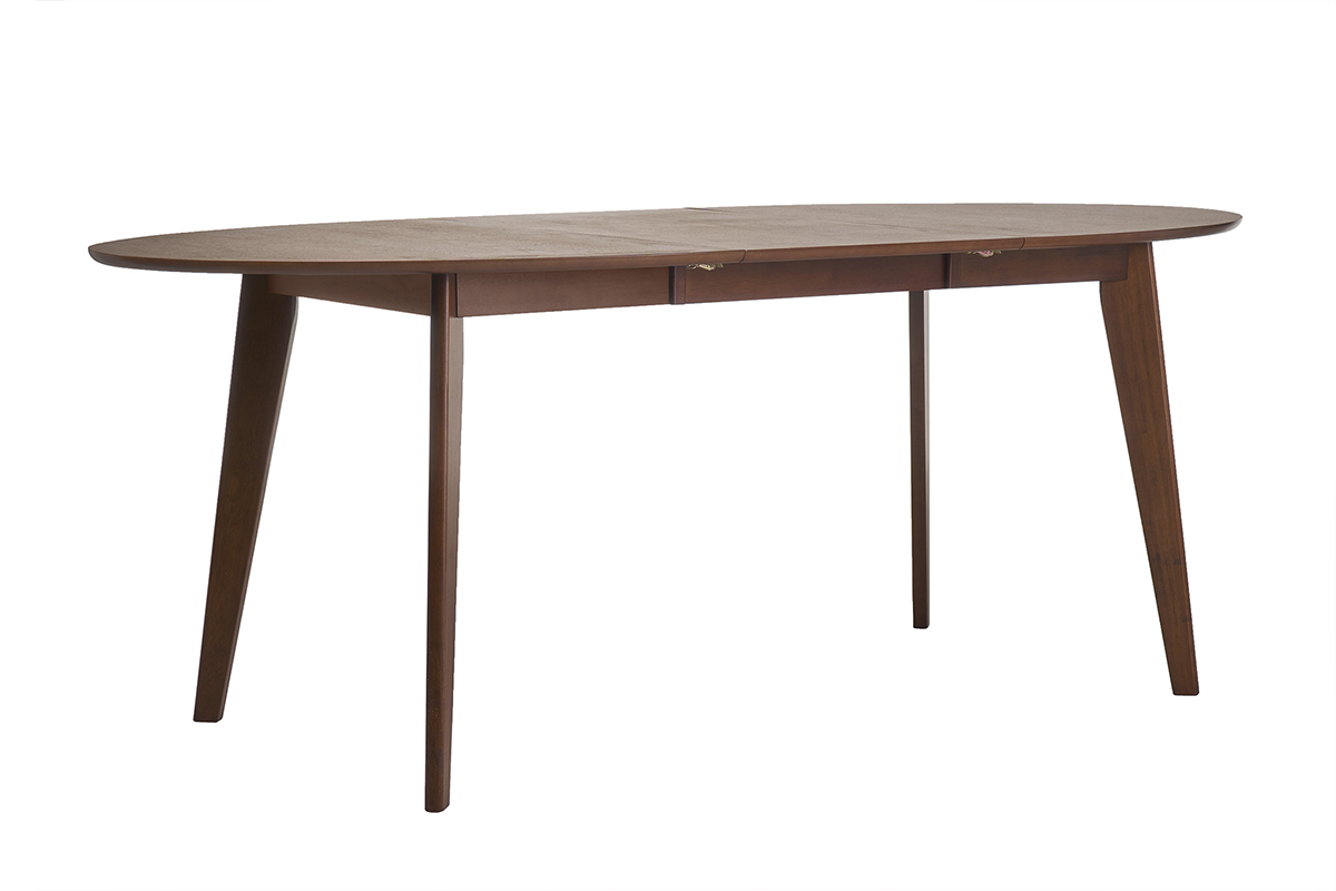 Table � manger extensible ovale en bois fonc� L150-200 MARIK
