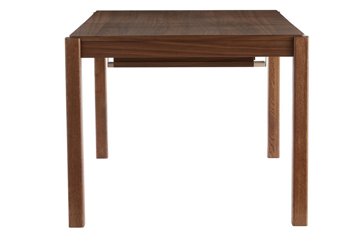 Table � manger extensible rallonges int�gr�es en bois fonc� noyer rectangulaire L125-238 cm AGALI