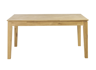 Table &agrave; manger extensible rectangulaire en bois clair ch&ecirc;ne massif L160-220 cm YULIA
