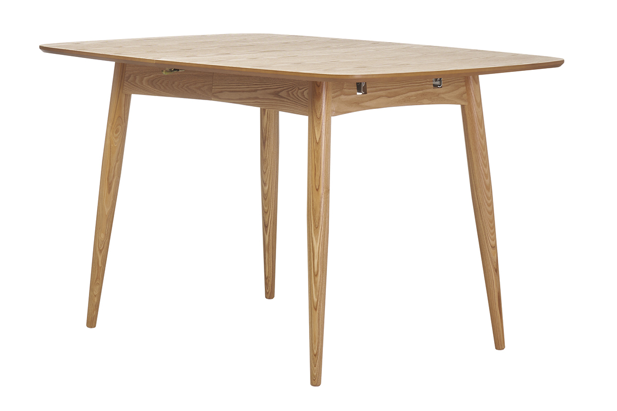 Table � manger extensible rectangulaire en bois clair L130-160 cm NORDECO
