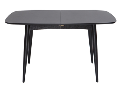 Table &agrave; manger extensible rectangulaire en bois noir L130-160 cm NORDECO