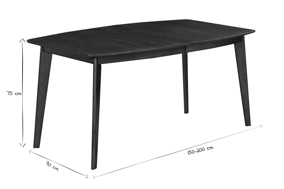 Table � manger extensible scandinave noyer L150-200 cm LEENA