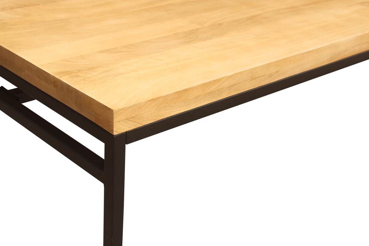Coin de table � manger YPSTER en bois de manguier et m�tal.