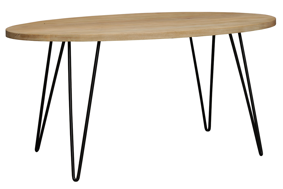 Table � manger ovale en bois manguier massif L160 cm VIBES