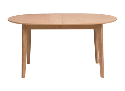 Table &agrave; manger ovale extensible avec rallonges int&eacute;gr&eacute;es en bois clair ch&ecirc;ne L150-200 cm ANSEL
