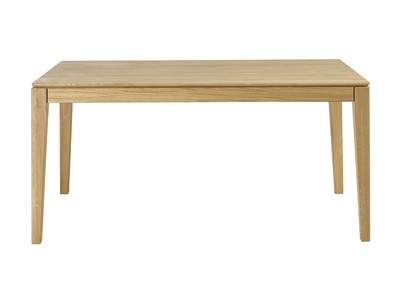 Table &agrave; manger rectangulaire extensible rallonge int&eacute;gr&eacute;e en bois clair ch&ecirc;ne massif L160-245 cm NELYA