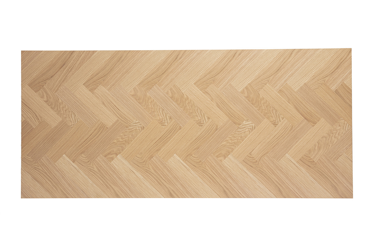 Table � manger rectangulaire finition bois ch�ne et m�tal noir L200 cm MAGDA