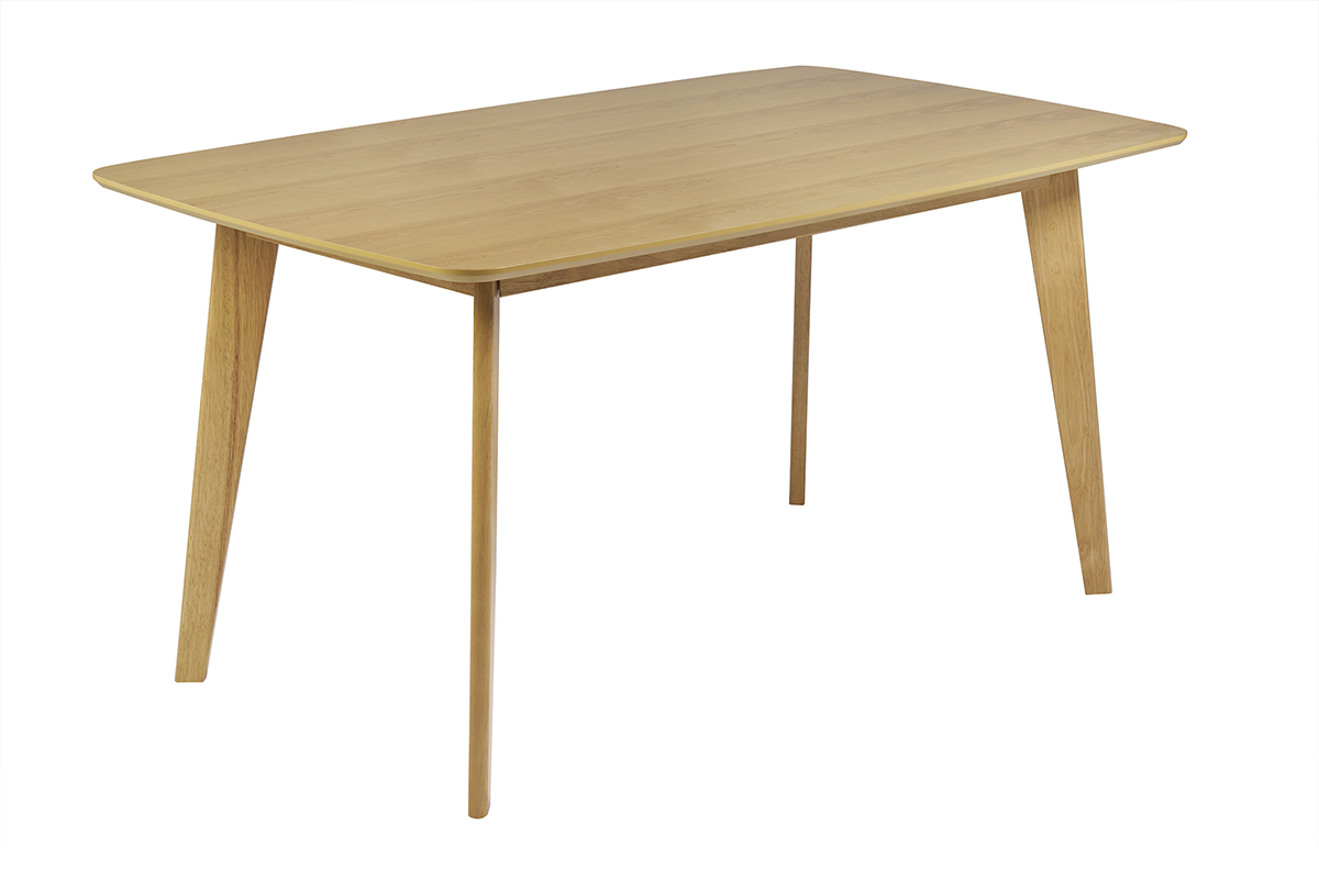 Table � manger rectangulaire scandinave bois clair ch�ne L150 cm LEENA