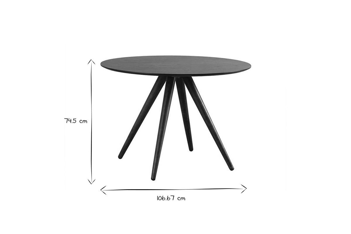 Table � manger ronde design noyer D106 cm WALFORD