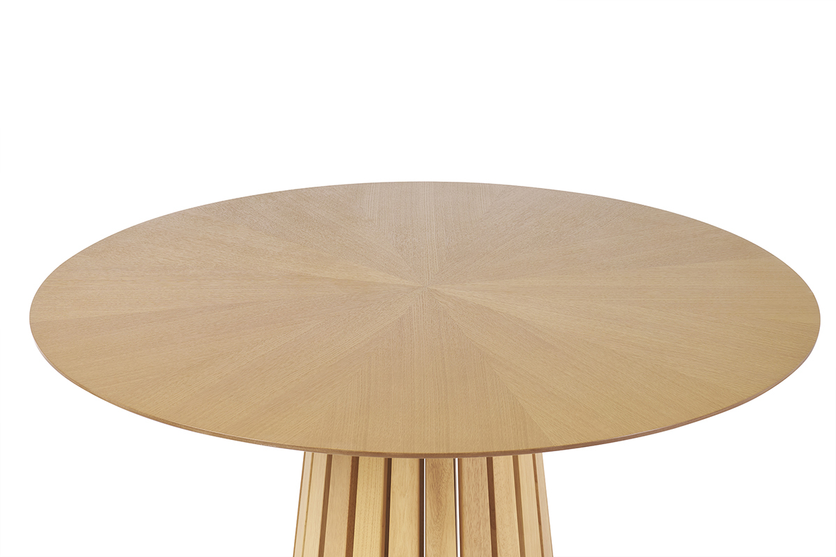 Table � manger ronde en bois clair ch�ne D137 cm DITA