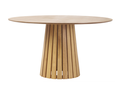 Table &agrave; manger ronde en bois clair ch&ecirc;ne D137 cm DITA