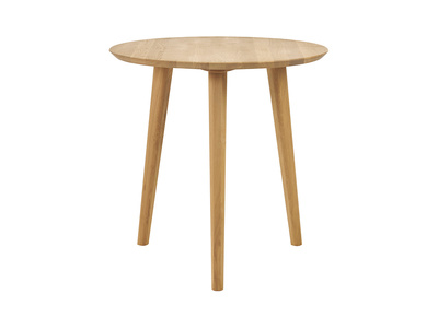 Table &agrave; manger ronde en bois clair ch&ecirc;ne massif D75 cm OKSANA