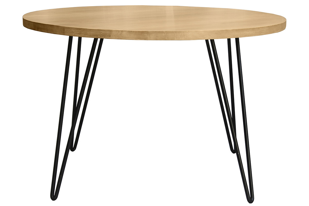 Table � manger ronde en bois manguier massif D116 cm VIBES